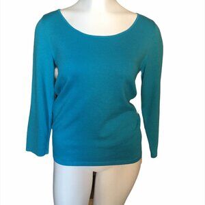Lauren Ralph Lauren Turquoise Scoop Neck Sweater sz S